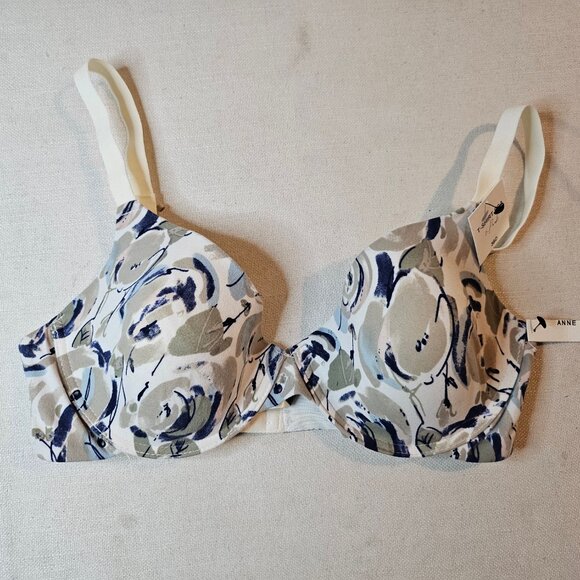 Anne Klein Floral T-Shirt Bra - Size 38D - Picture 3 of 8